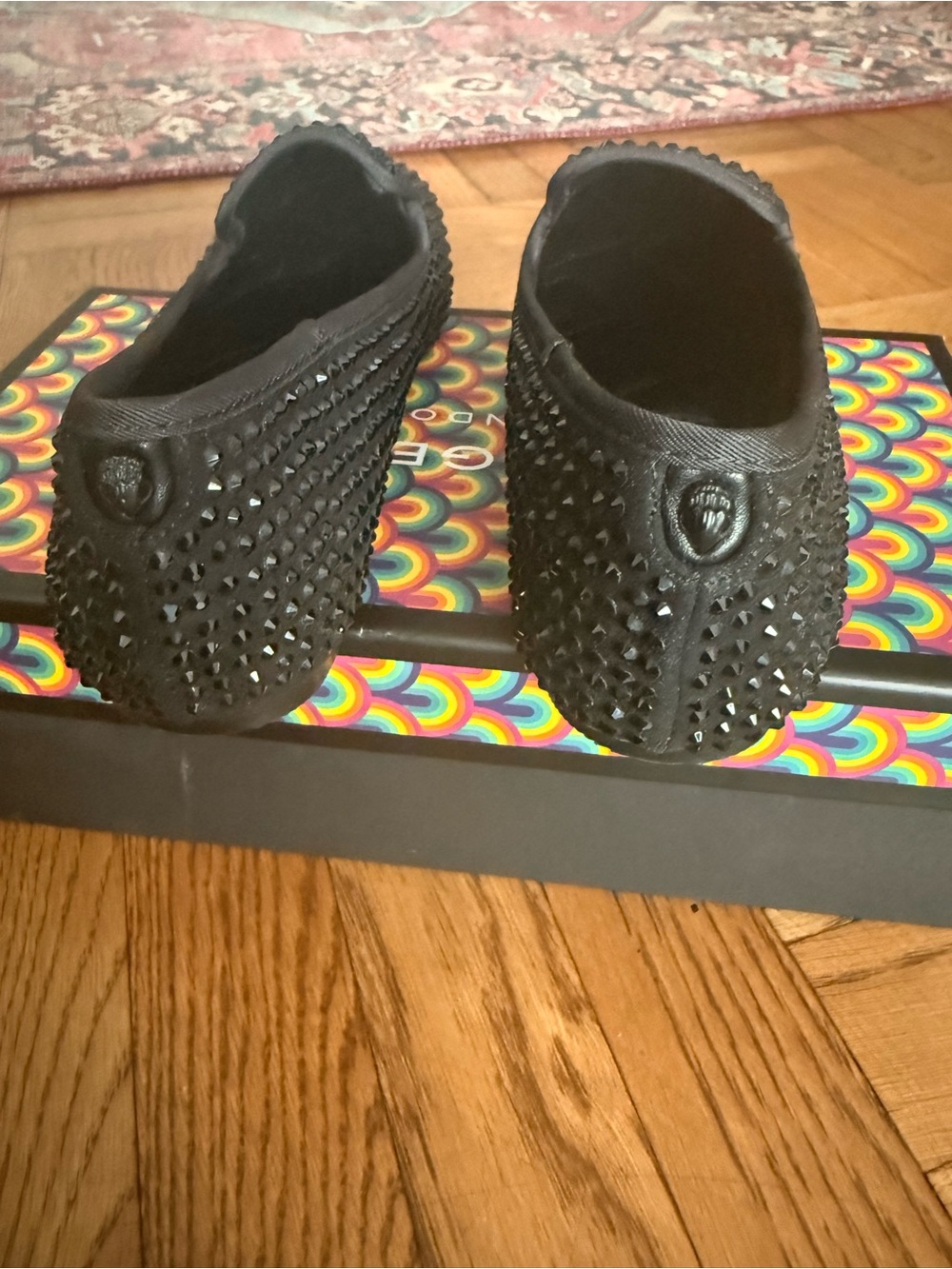 Kurt Geiger Black Crystal Slip-On Loafers Size 40 (US 9) - Picture 6 of 8